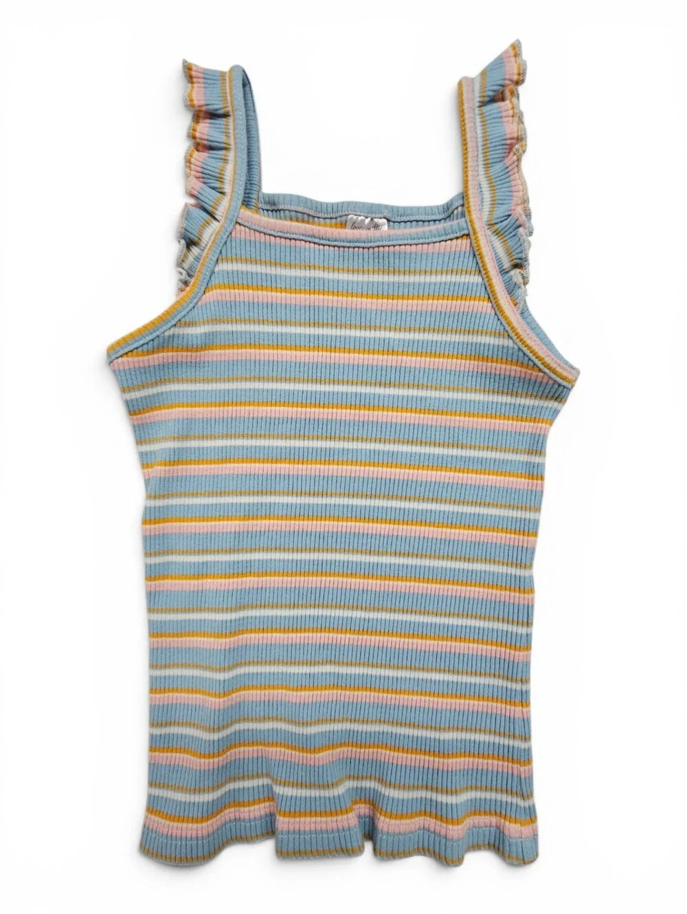 Love, Millie Clothing Co. Striped Tank & Short Set In Aqua, Peach, White Size 10